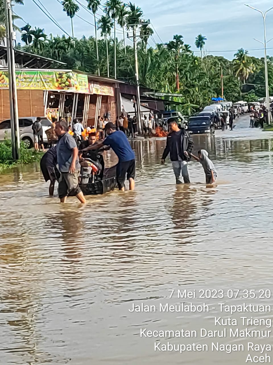 Akibat Hujan Deras Lima Kecamatan di Nagan Raya Terendam Banjir